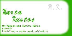 marta kustos business card